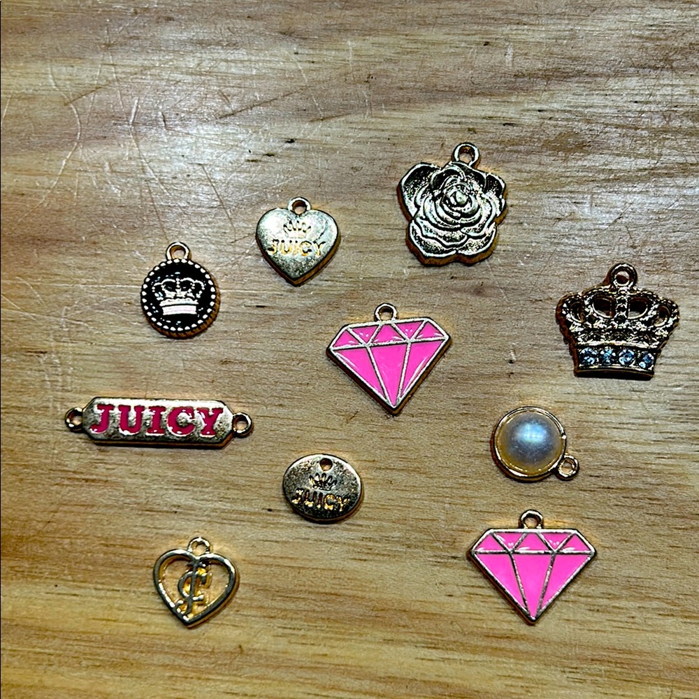 Juicy Couture Gold and Pink Charm Set